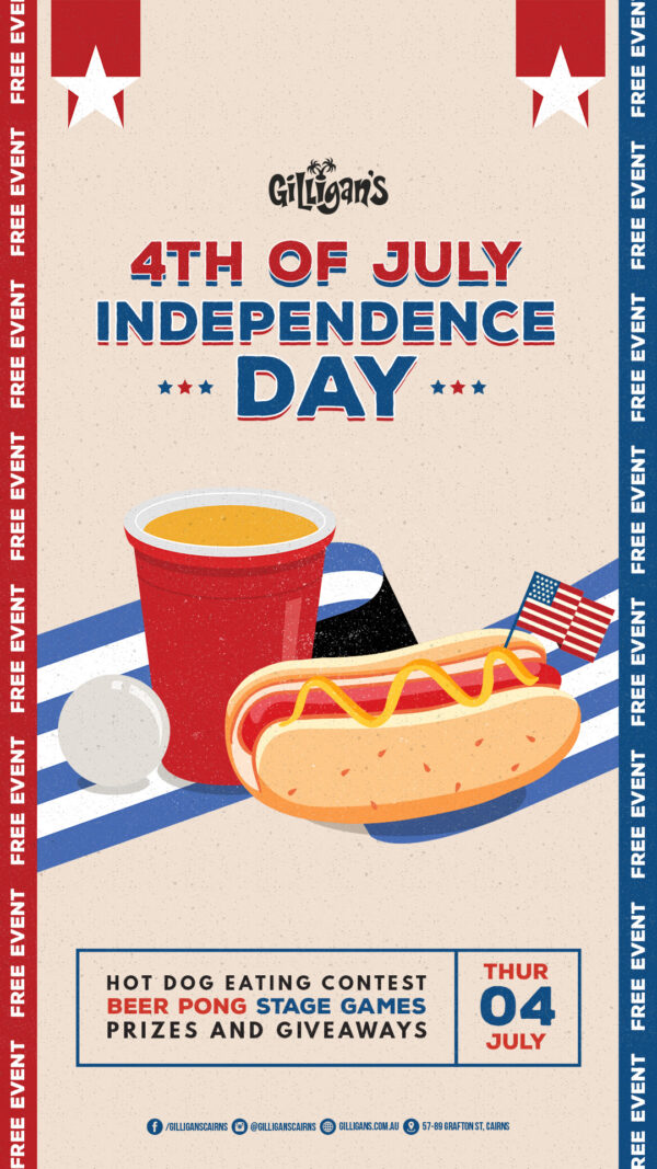 4TH OF JULY 'INDEPENDENCE DAY PARTY' At Gilligans!