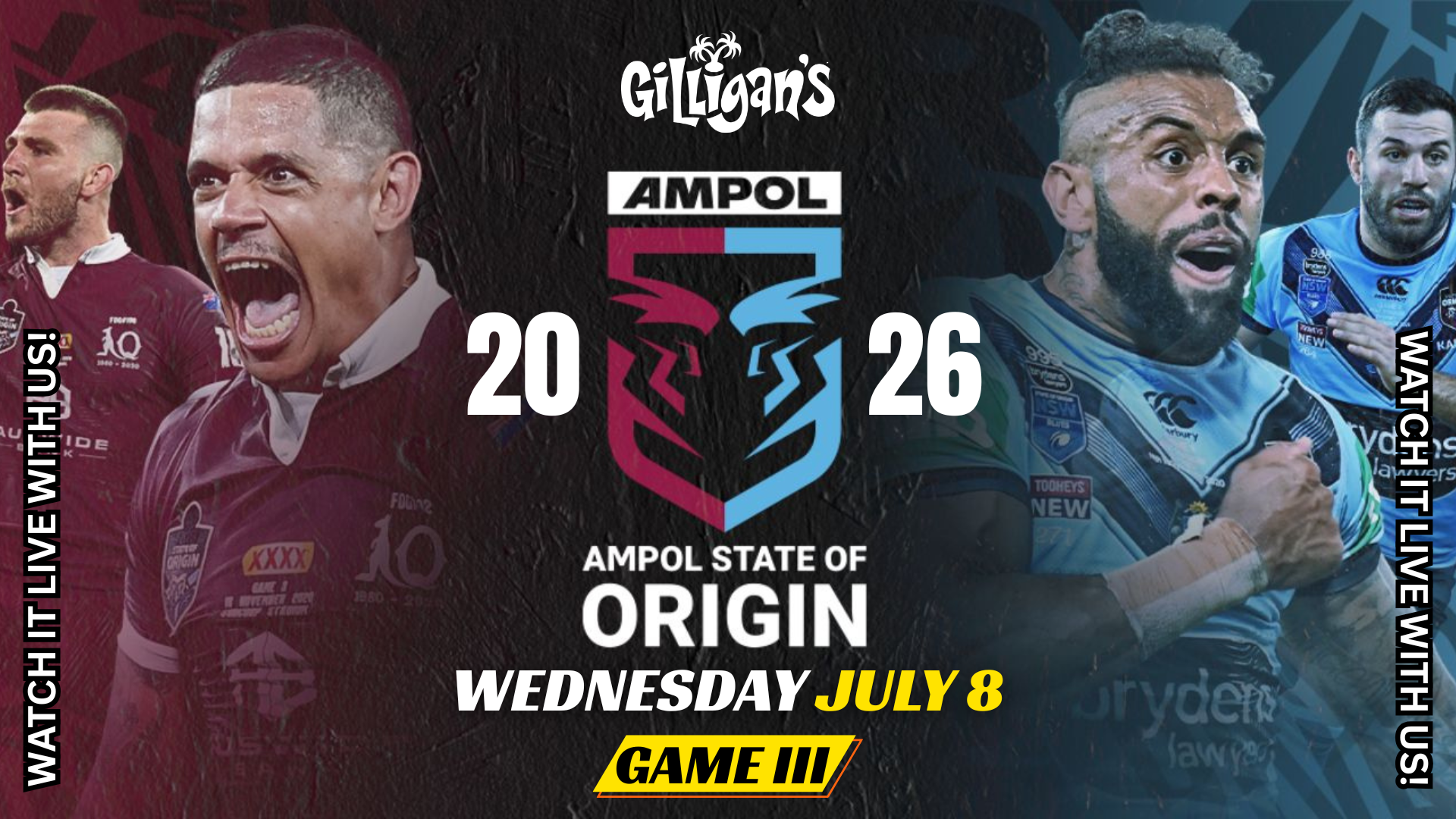 State of Origin Game 3: Live on the big screens, Wednesday 8th July